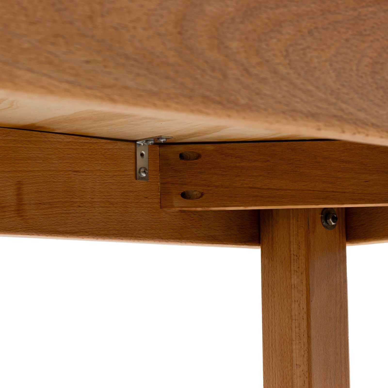 Close-up of solid hardwood frame joinery